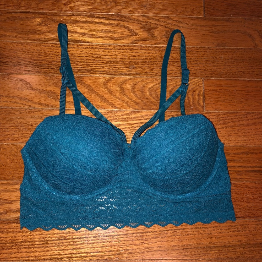 Deep blue  VS PINK lace push-up Bralette